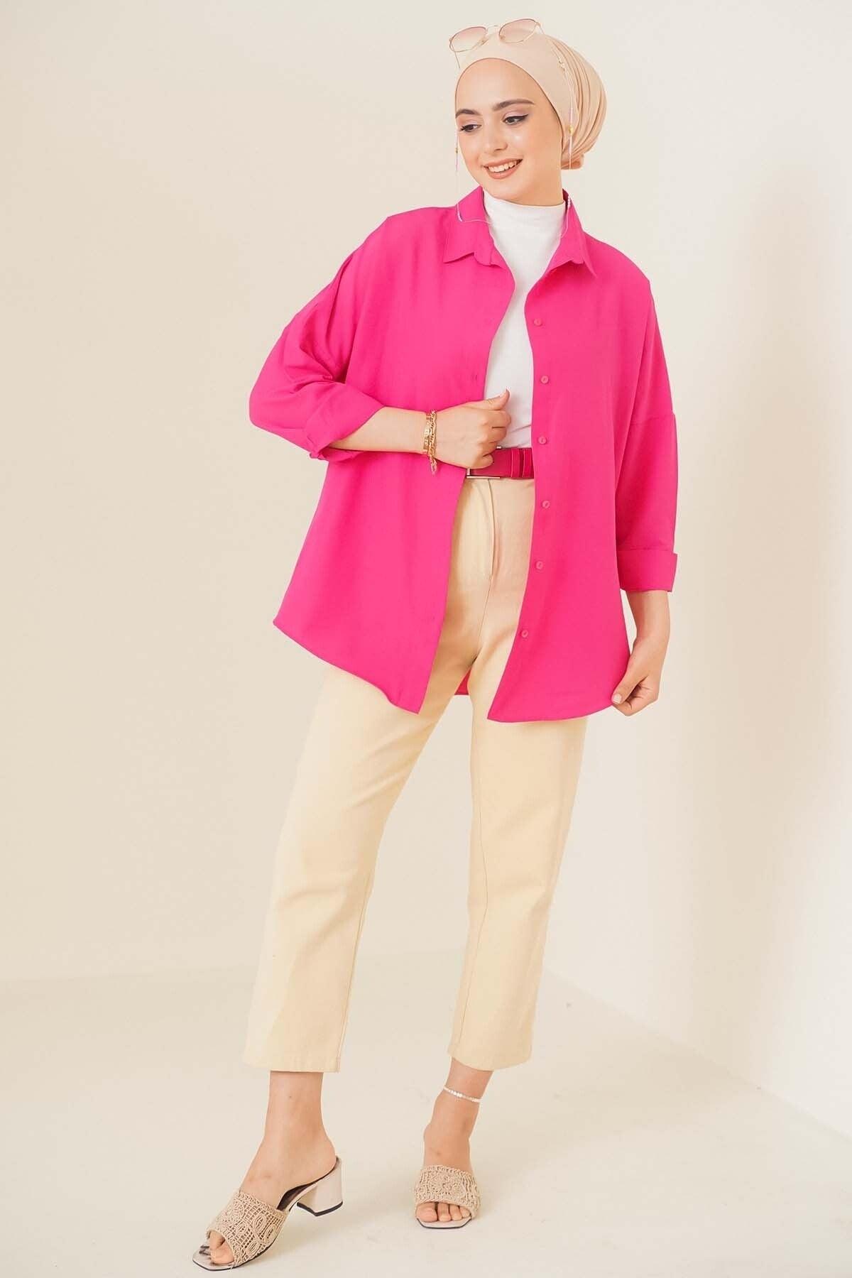 Oversize Basic Shirt Fuchsia - Swordslife