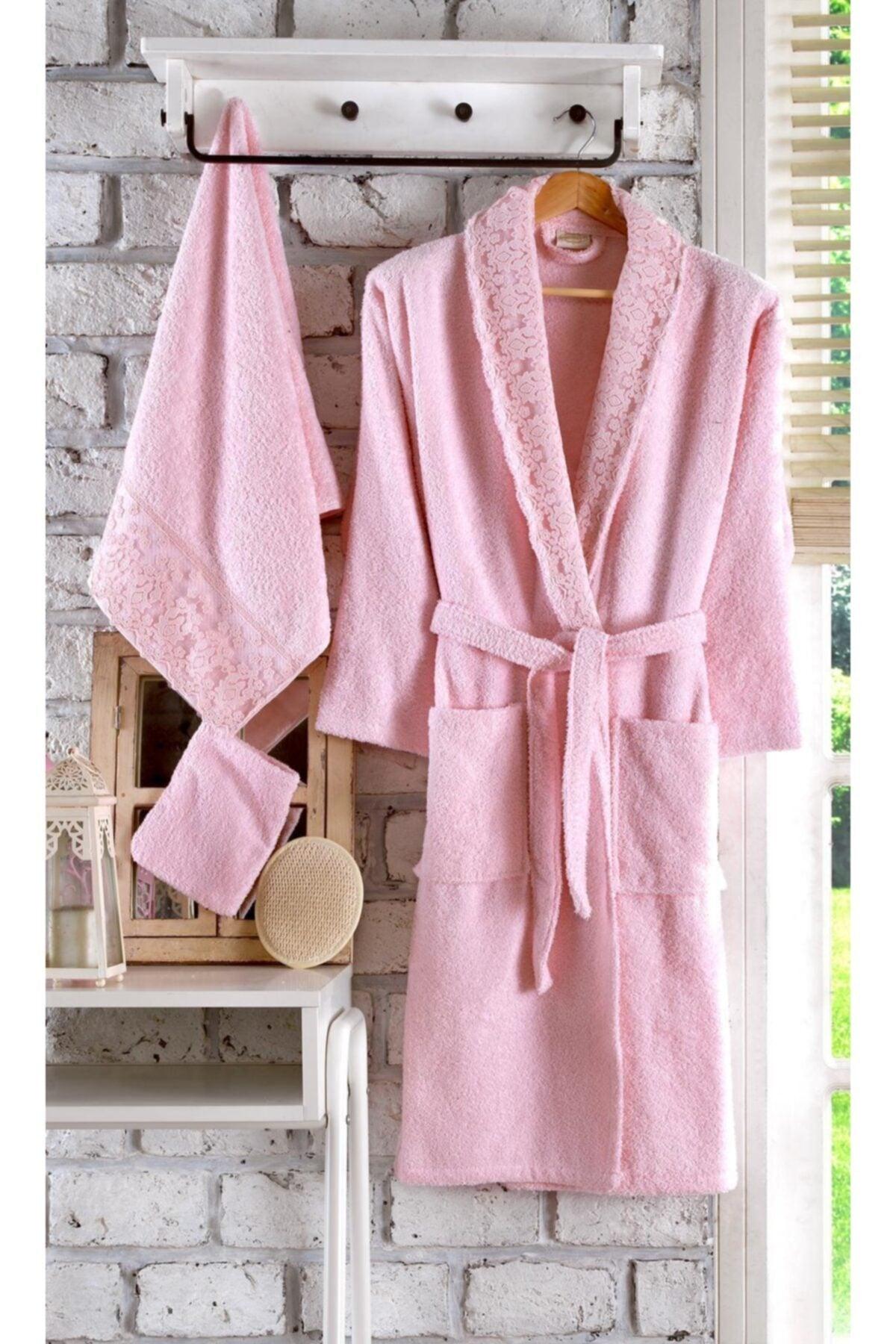 İnci 10 Pieces Dowry Lace Embroidered Bathrobe Set | Bathrobe Set | Dowry set - Swordslife