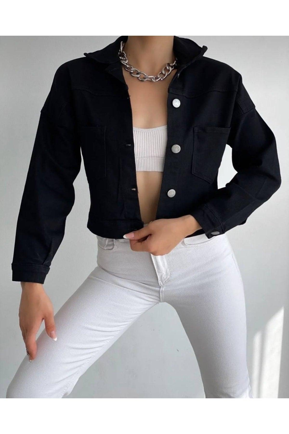 Blue Crop Denim Jacket - Swordslife