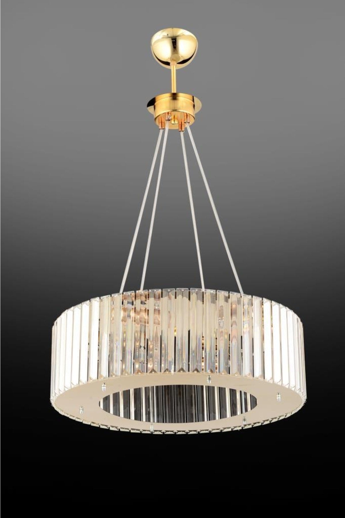 Luxury Diamond 45 Cm Gold Crystal Stone Chandelier