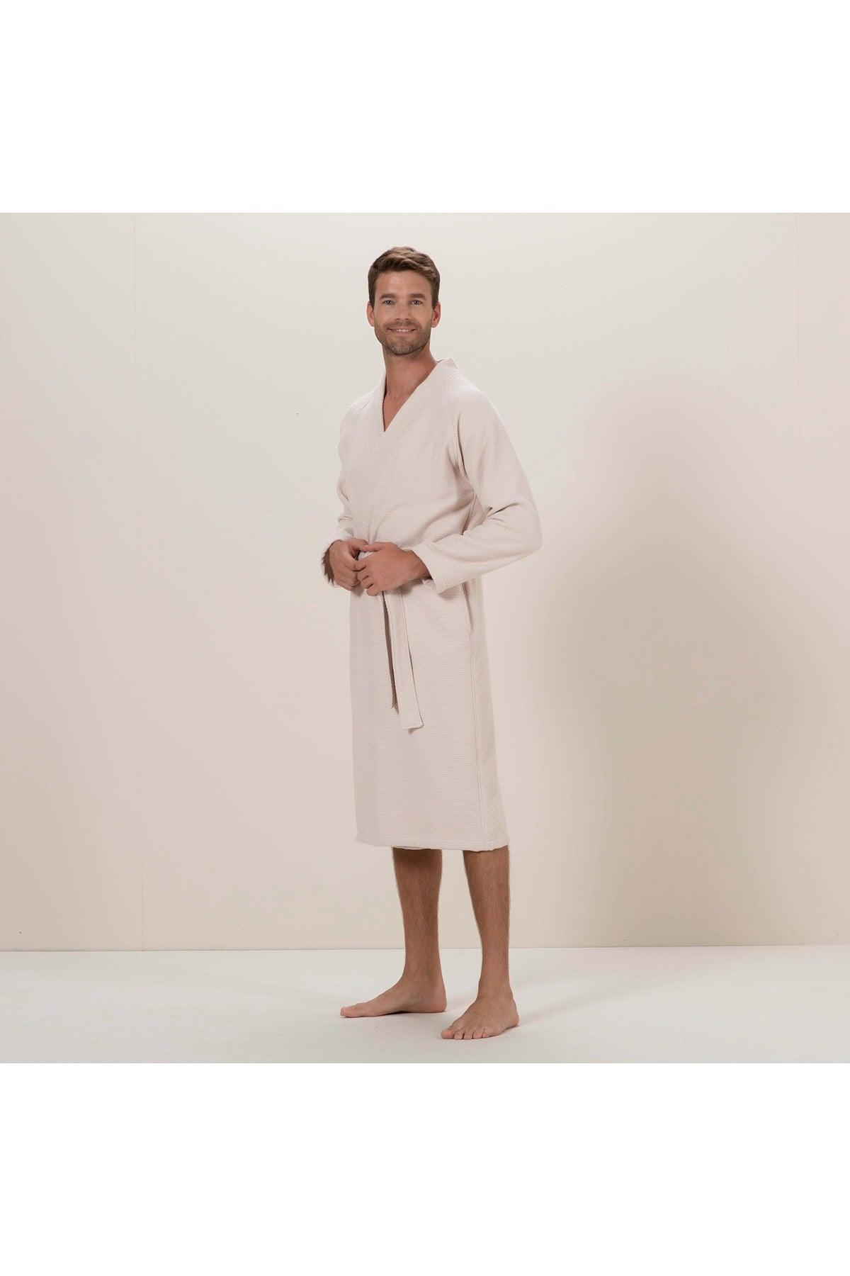 Sobeska Men's Bathrobe Beige - Swordslife