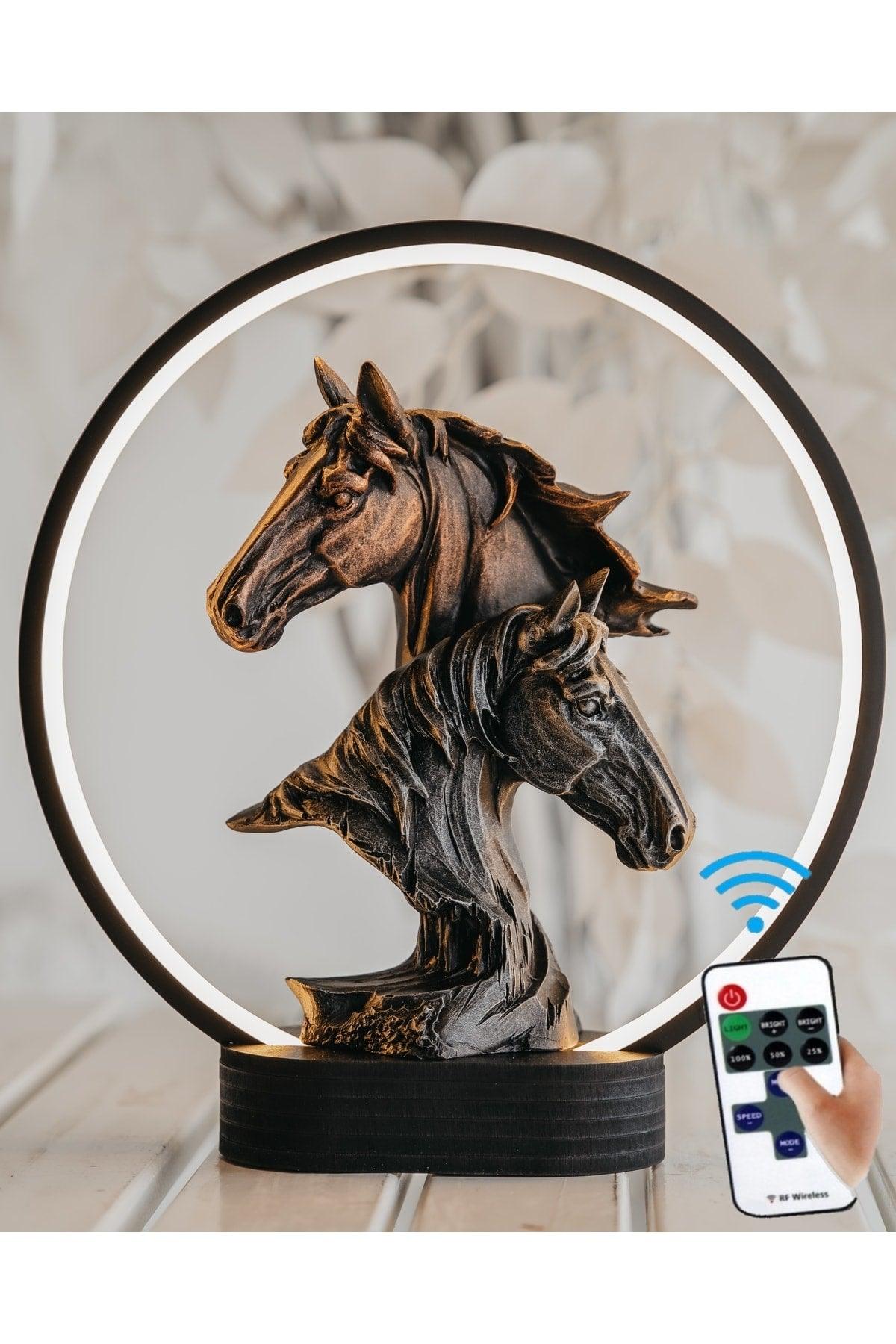 Decorative Twin Horses Table Lamp Trinket - Swordslife