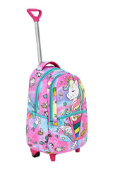 3-pack School Set with Squeegee, Unicorn Pattern Primary School Bag + Lunch Box + Pencil Holder