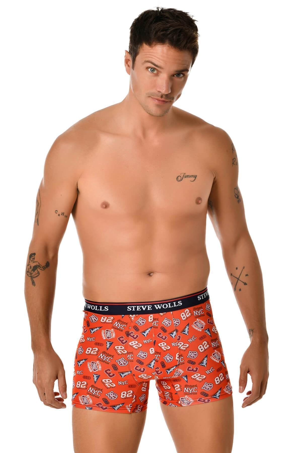 Men's Mixed Pattern Pigment Printed 5-Piece Boxer Set