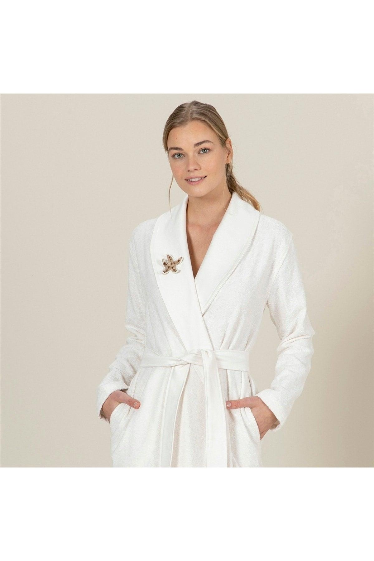 Aline Women's Bathrobe Ecru - Swordslife