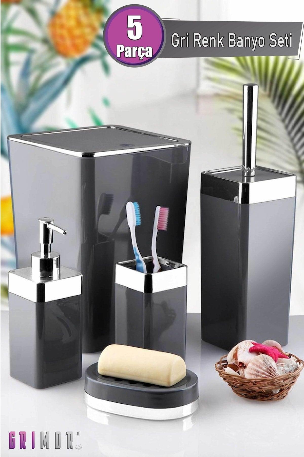 5 Piece Acrylic Metallized Coated Luxury Bathroom Set - Swordslife