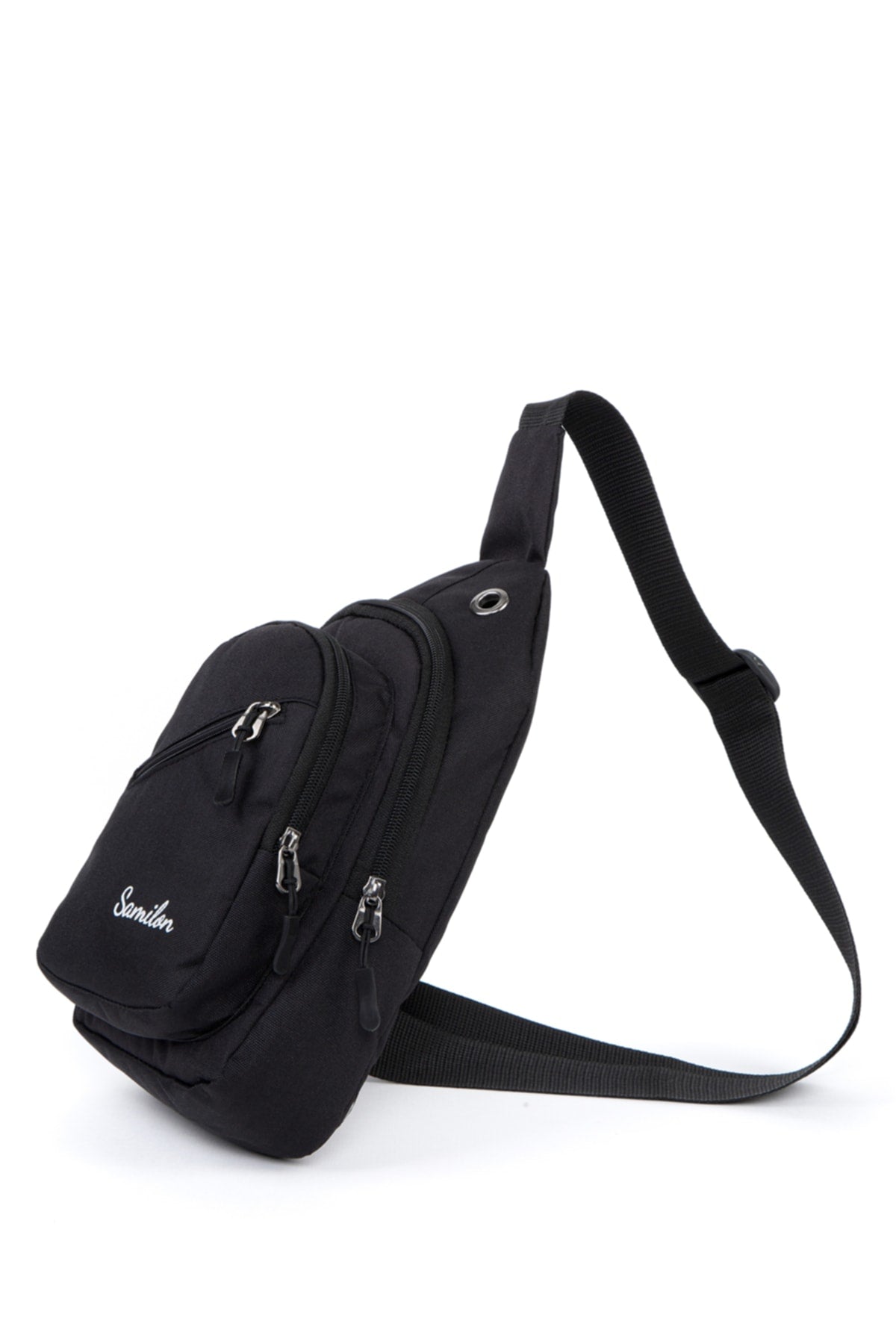 Unisex Impertex Fabric Black Cross Shoulder Chest Bag