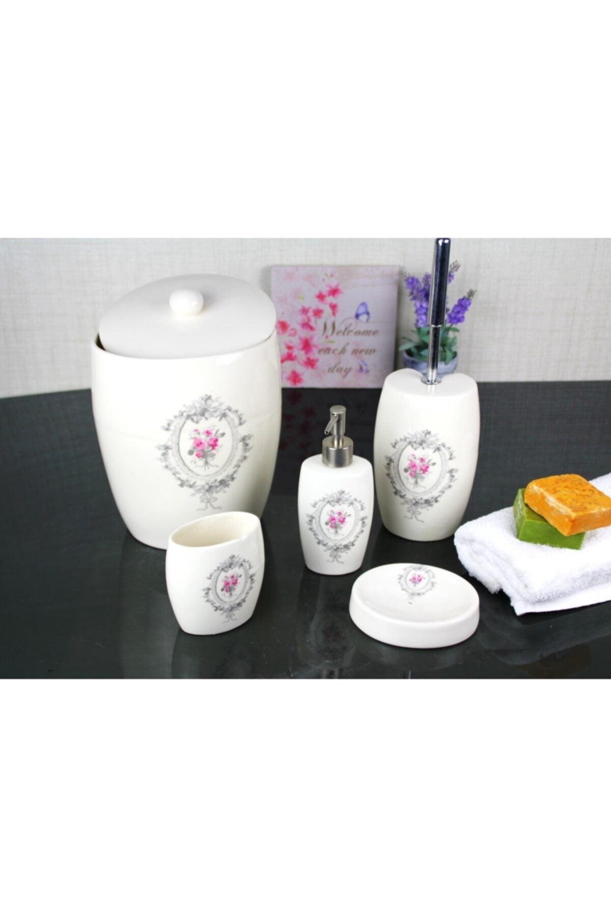 Rose 5 Piece Bathroom Set - Swordslife