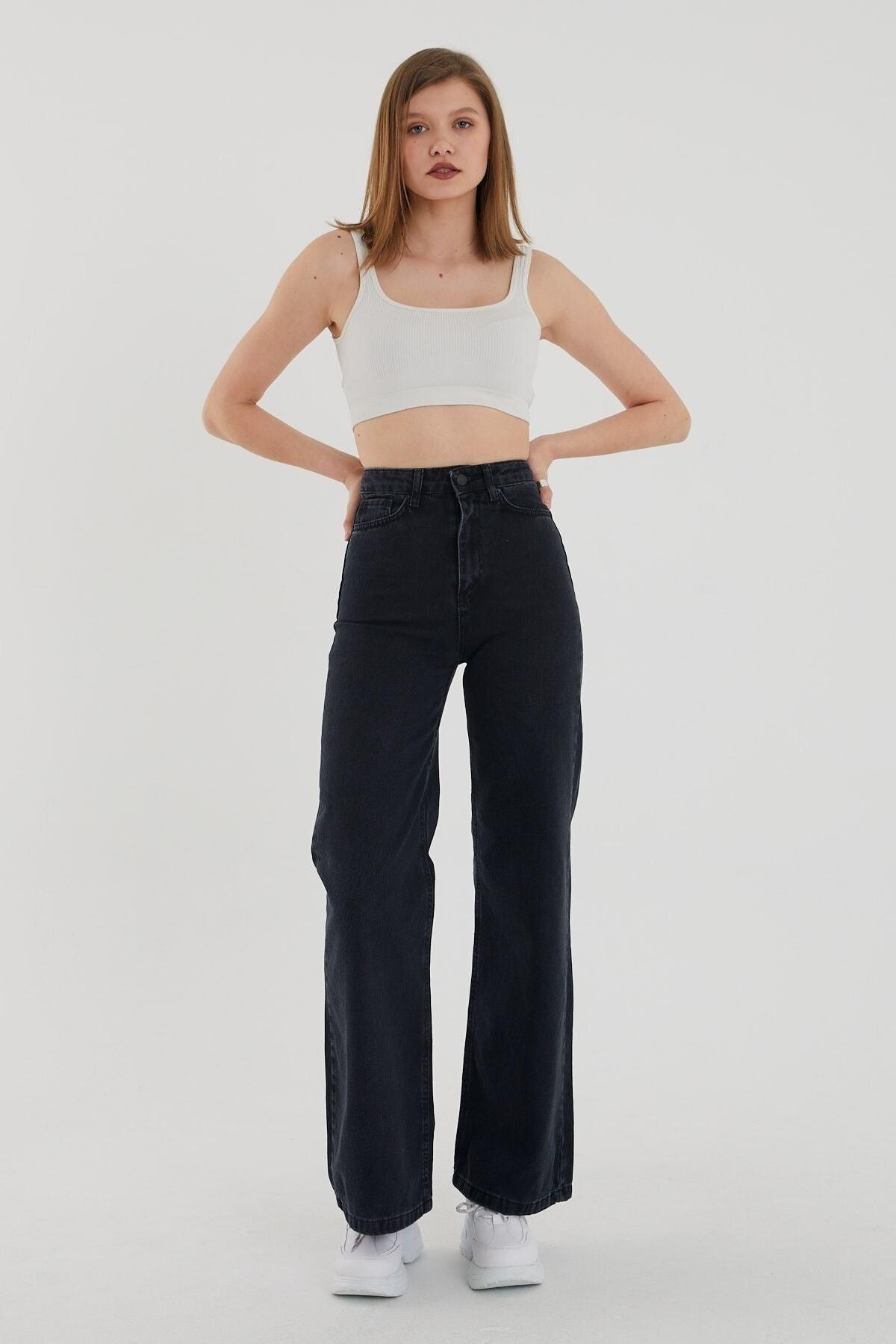 Women's Extra High Waist Lycra Palazzo Pants - Wide Leg Wide Leg Jeans - Swordslife