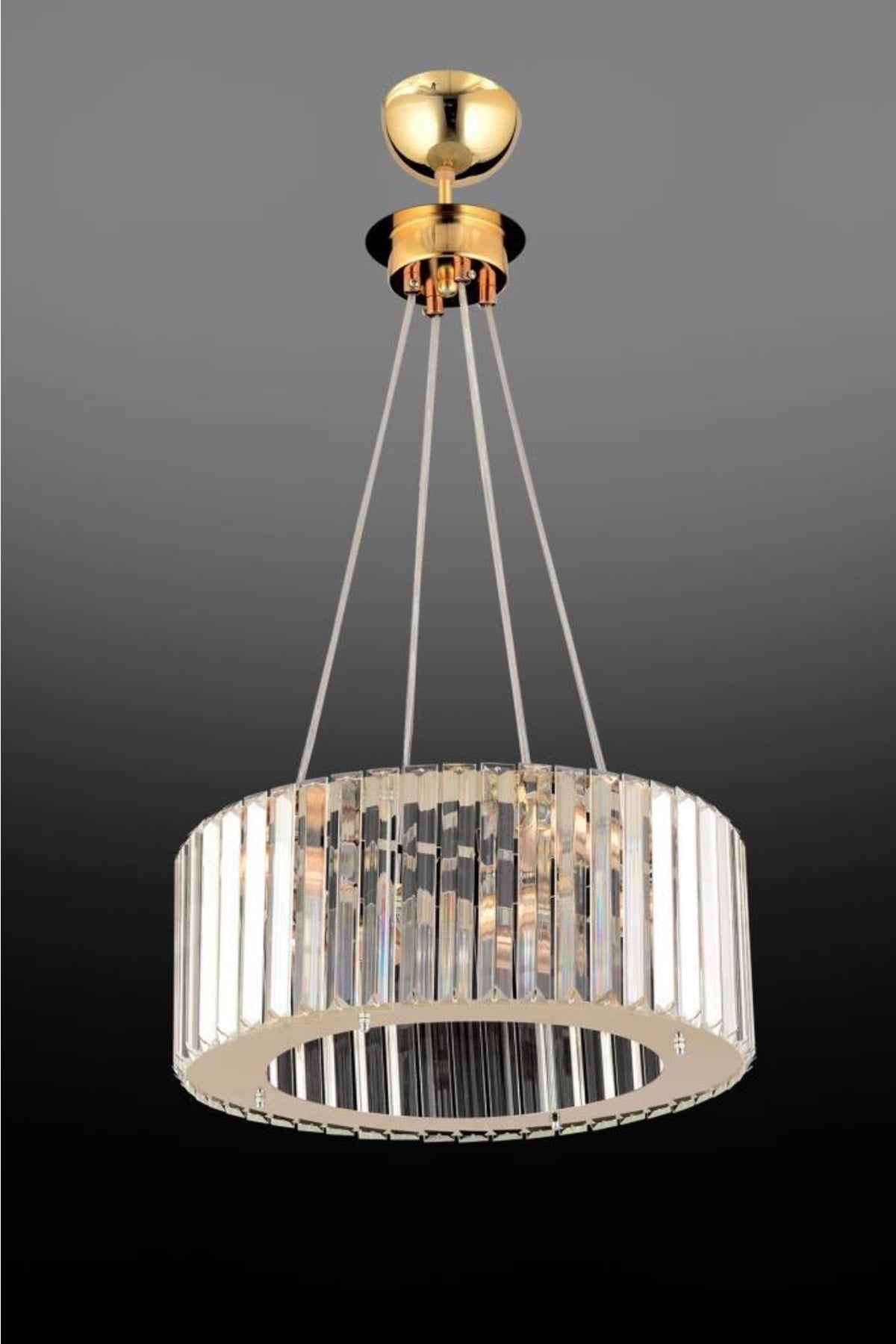 Luxury Diamond 35 Cm Gold Crystal Stone Chandelier