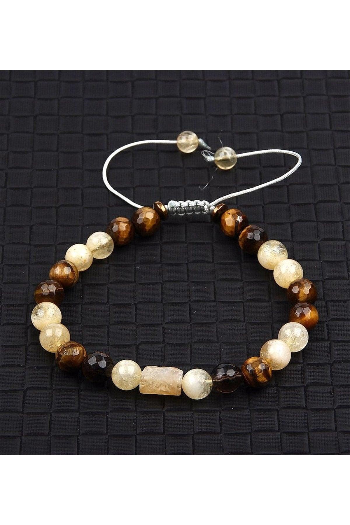 Certified Natural Stone Bracelet-citrine,tiger Eye B305 - Swordslife