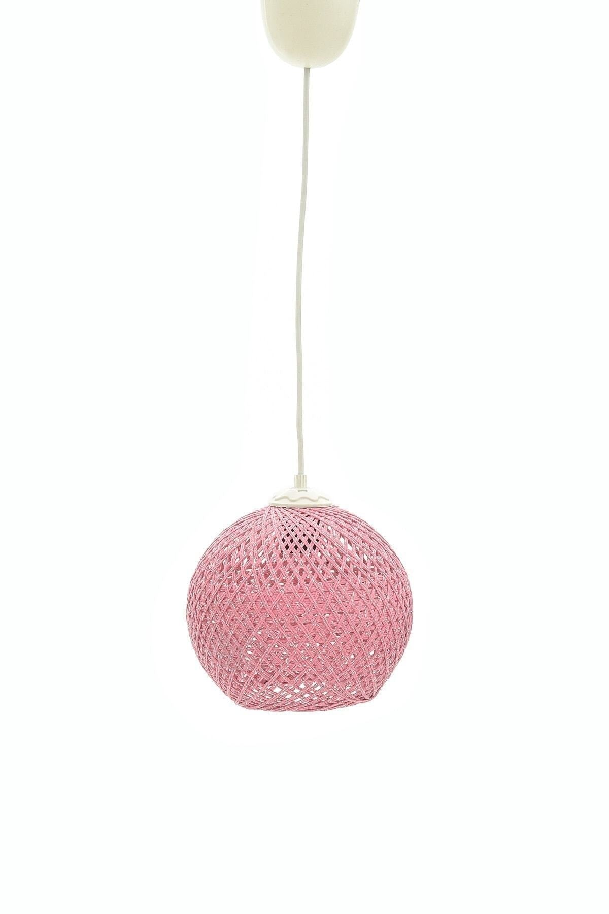 Balle Pink Pendant Lamp Ball Chandelier White Cable