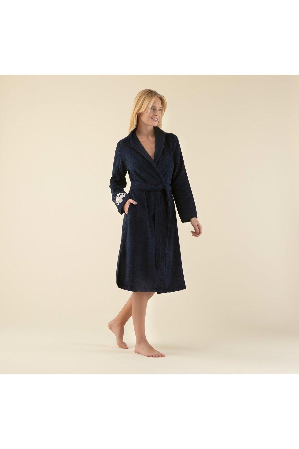 Coranda Women's Bathrobe Marine Blue - Swordslife