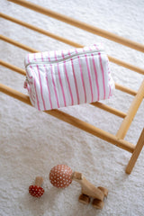 Atelier Babbi Care Bag - 100% Organic Cotton - Pink Striped
