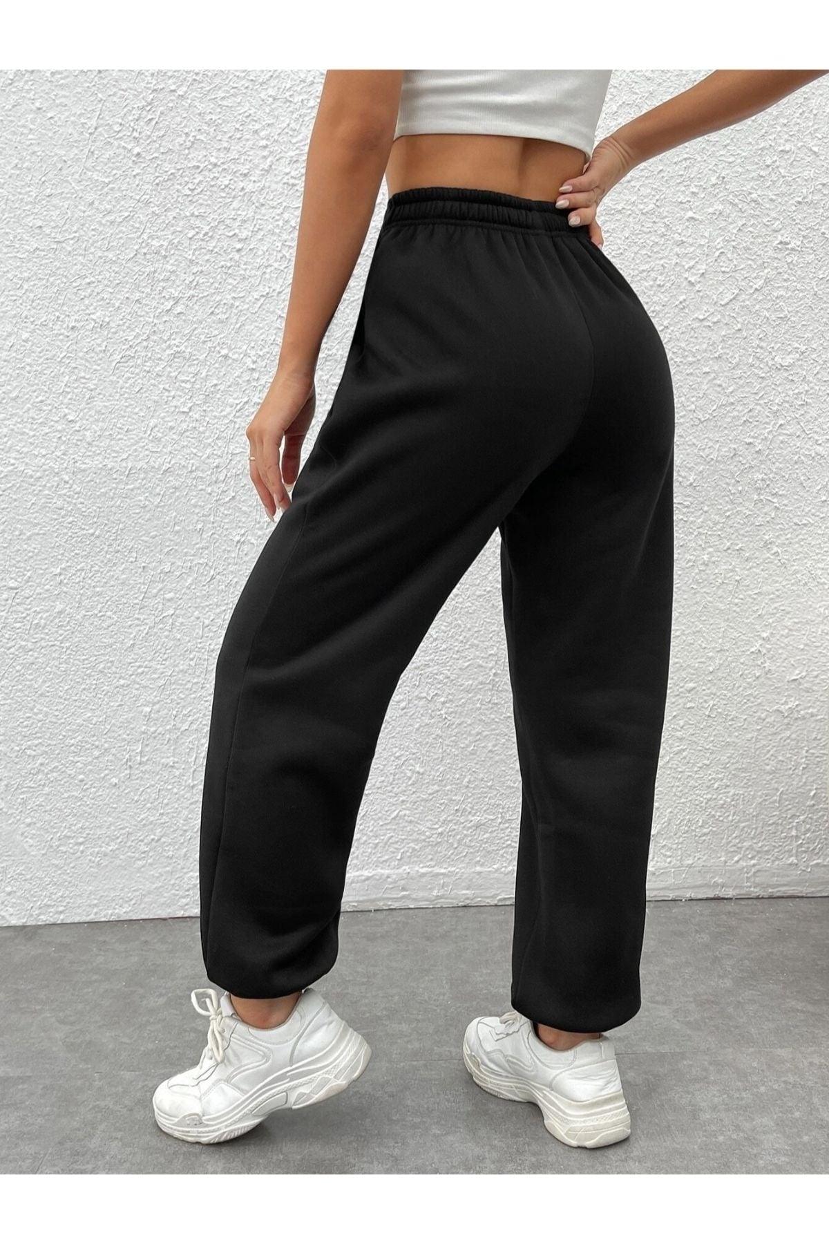 Foxskin Black Women's Feelings Printed Summer Sweatpants - Swordslife