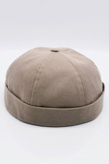 Beige 100% Cotton Cap Docker Hat