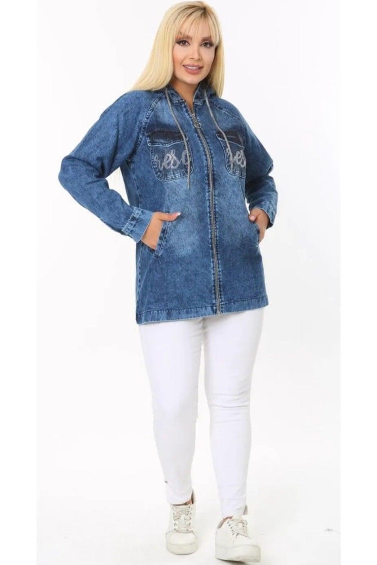 A87 Large Size Denim Jacket with Grinding - Swordslife