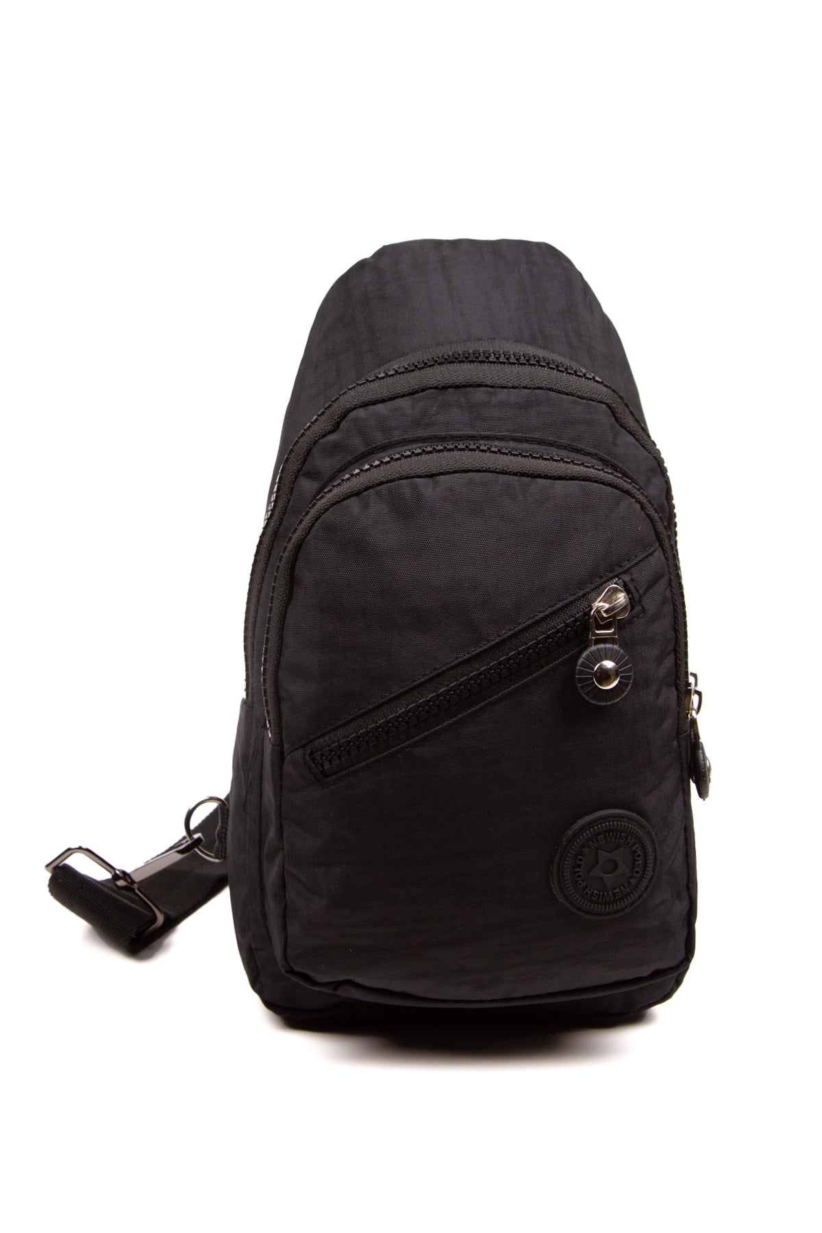 Unisex Crinkle Waterproof Bag, Crossbody Shoulder And Chest Bag, Bodybag, Black Color