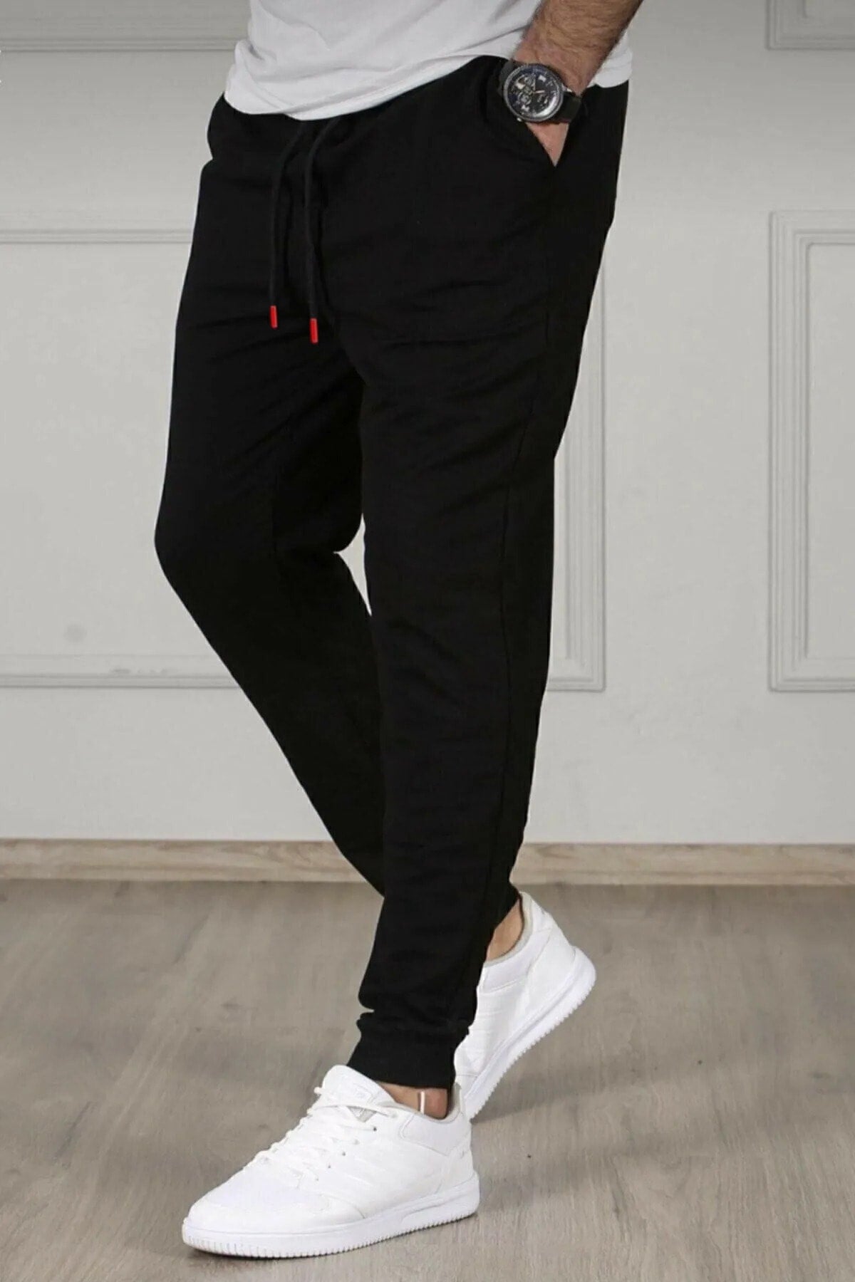 Men's Summer Black Jogger Sweatpants Slim Fit Slim Fit