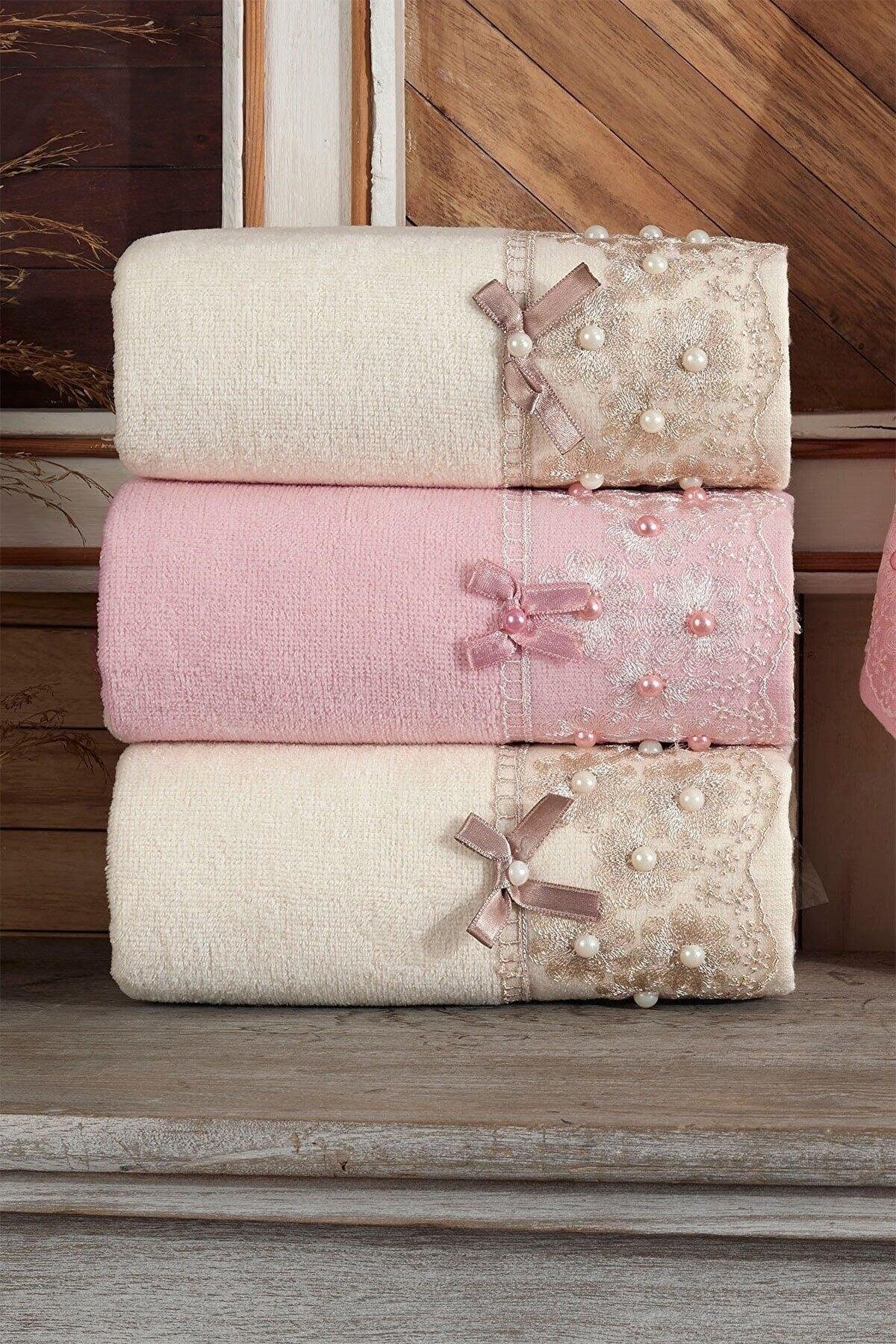 50/90 Clover Dowry Lacy Cotton 4 Pieces Hand Face Towel - Swordslife