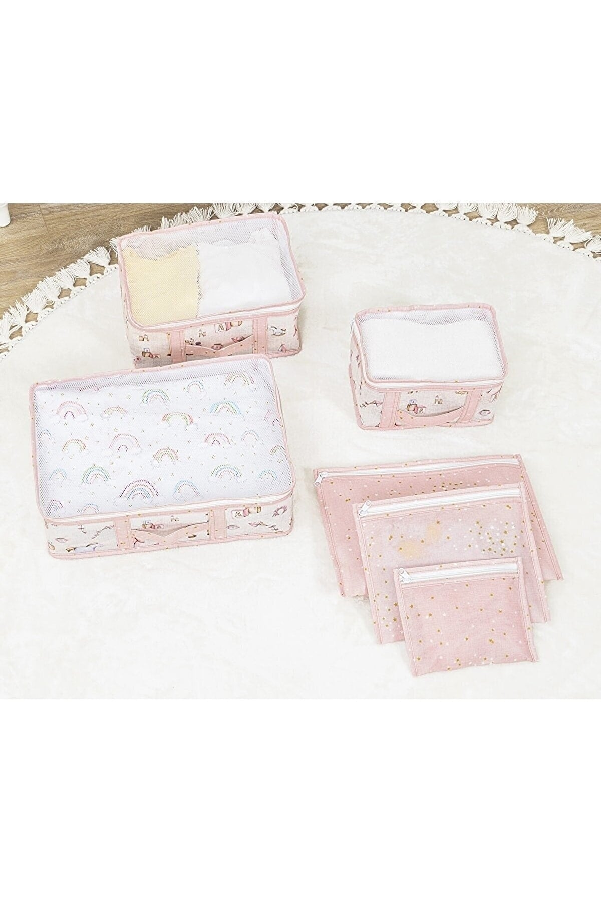 Baby Birth Bag Multi-Use Organizer 6 Pcs (PINK)