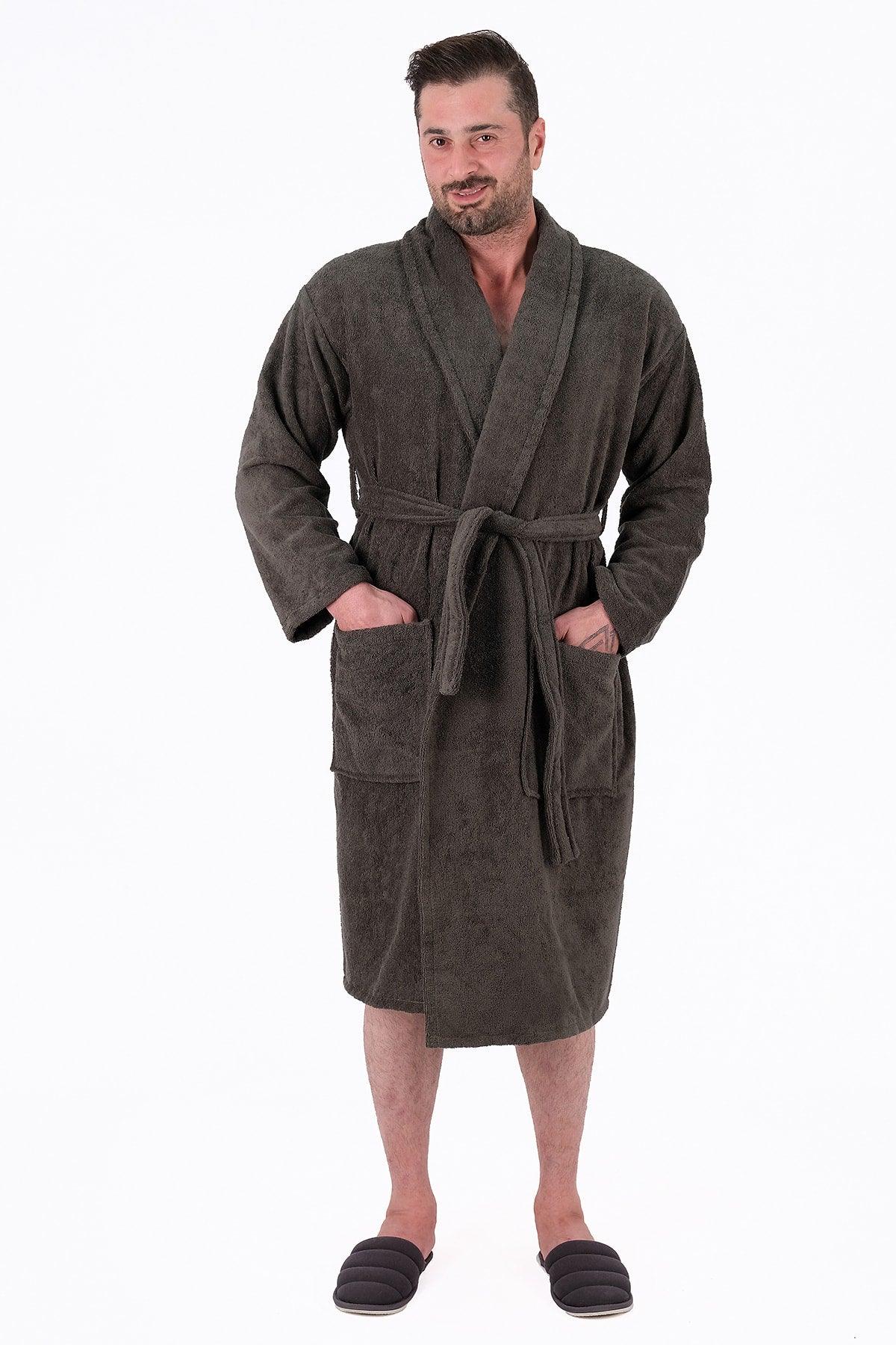 Soft Line 100% Cotton Salyaka Emerald Green (L-XL-2XL-3XL-4XL) Large / Large Size Bathrobe - Swordslife