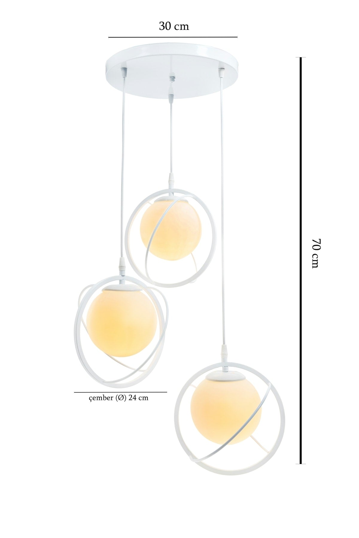 World 3 Piece Tray. White Chandelier with Glop White Color Glass. Living Room, Kitchen, Teenager, Room, Bedroom, Store