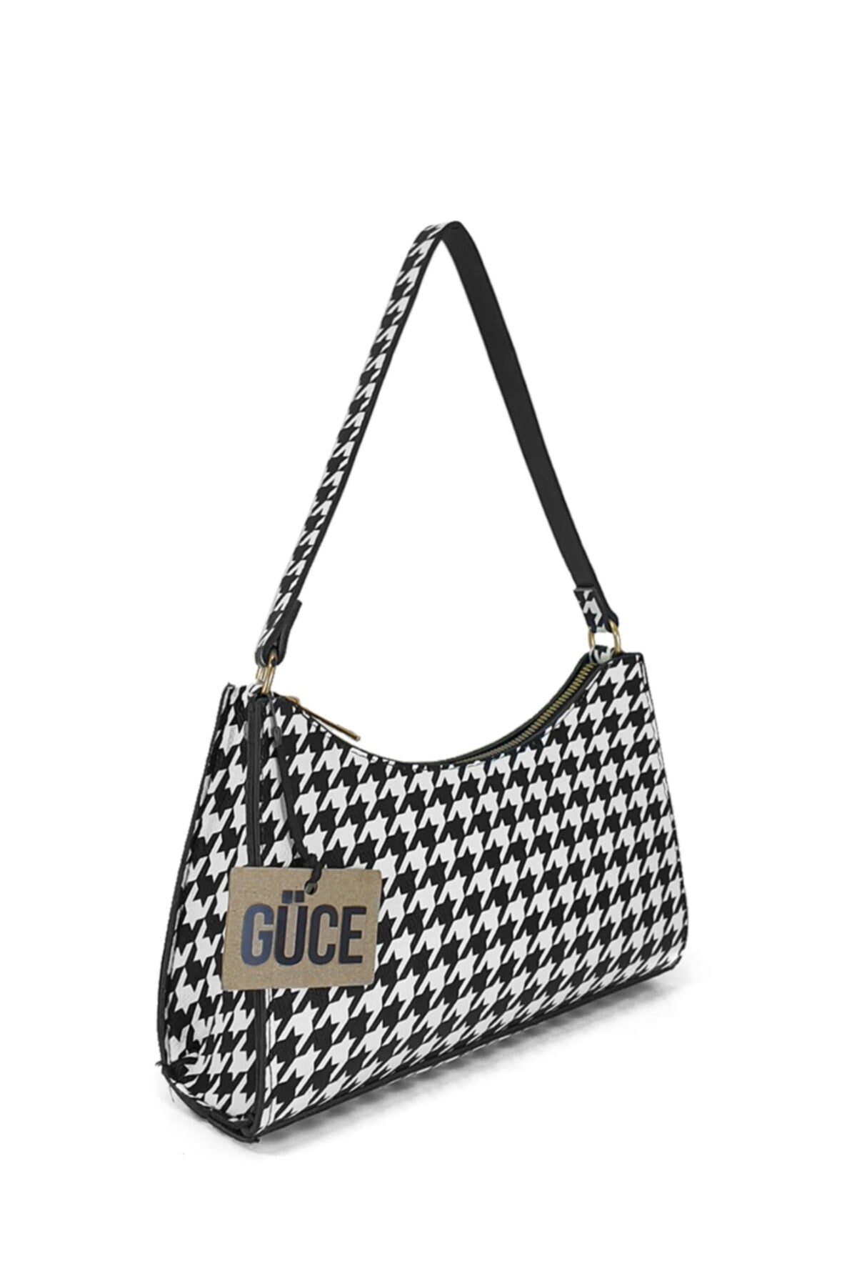 Black White Crowbar Pattern Baguette Baguette Hand And Shoulder Bag Gc0090crowbar