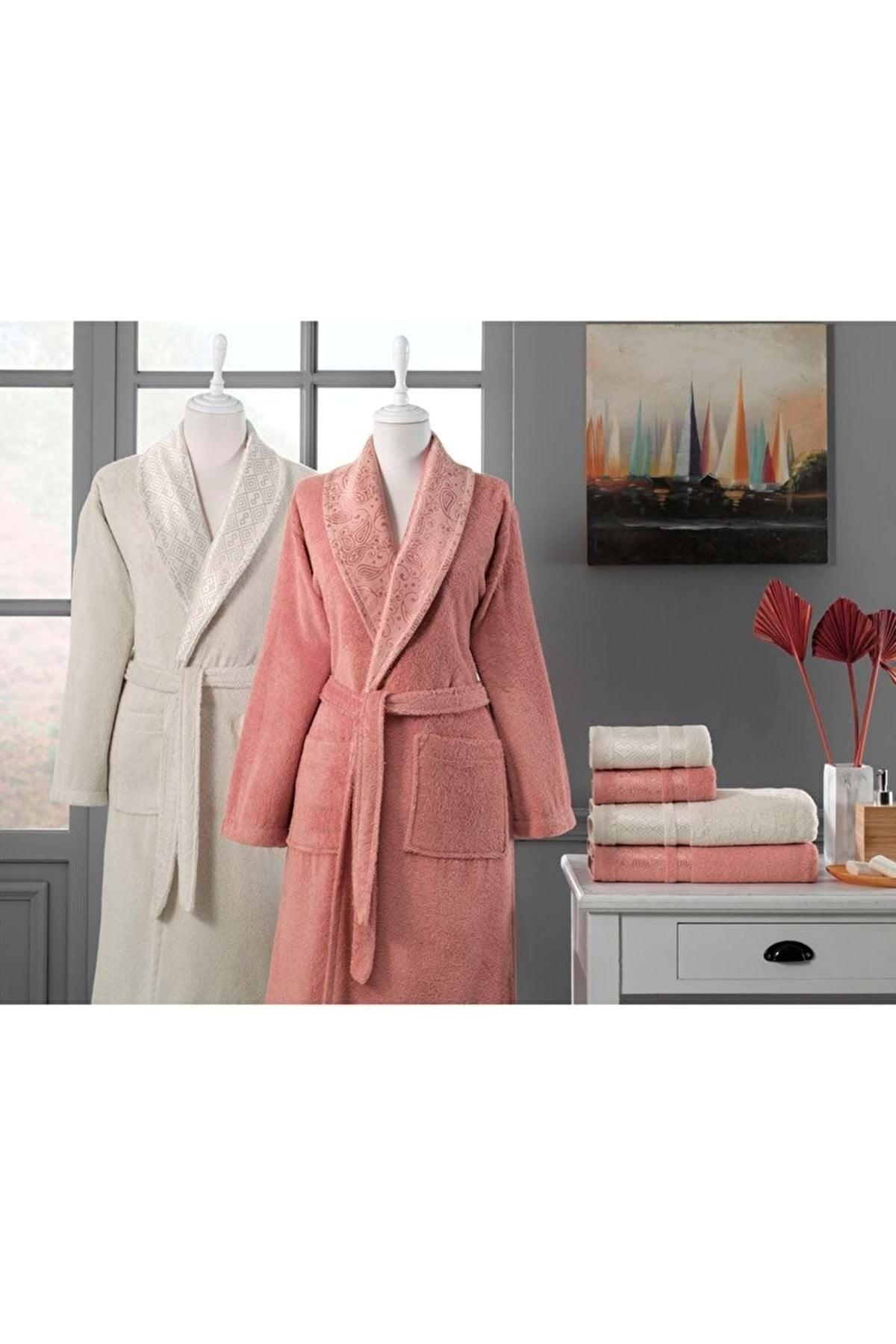 Cotton 6 Piece Family Bathrobe Set-dory Tile Beige - Swordslife