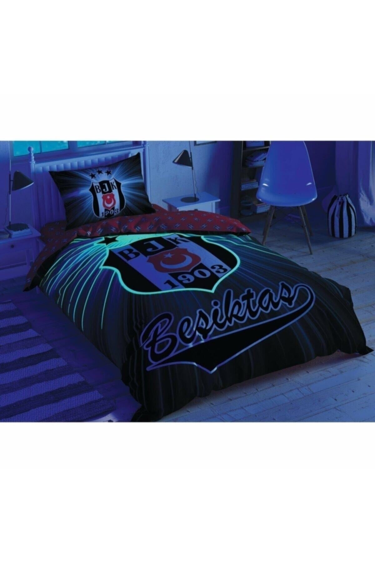 Beşiktaş Light Glow Licensed Duvet Cover Set Single Person