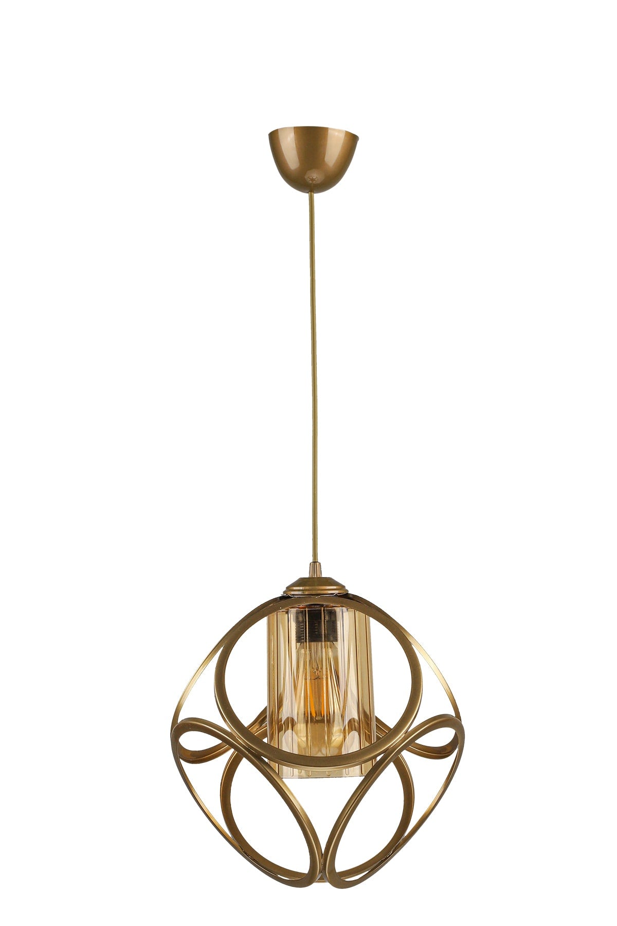 Aydın Single Chandelier Antiqued Bal Acrylic