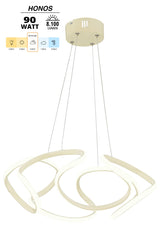 Honos Cream Modern Pendant Lamp LED Chandelier Living Room Kitchen Room LED Chandelier