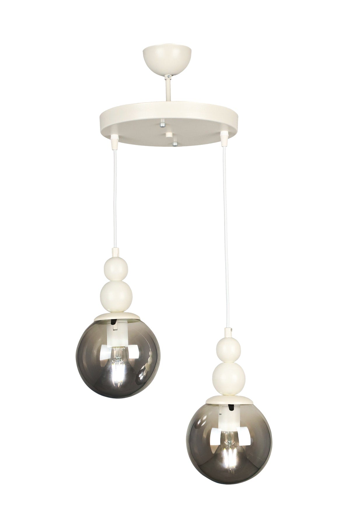 Infinite 2nd Chandelier White Smoked Glass