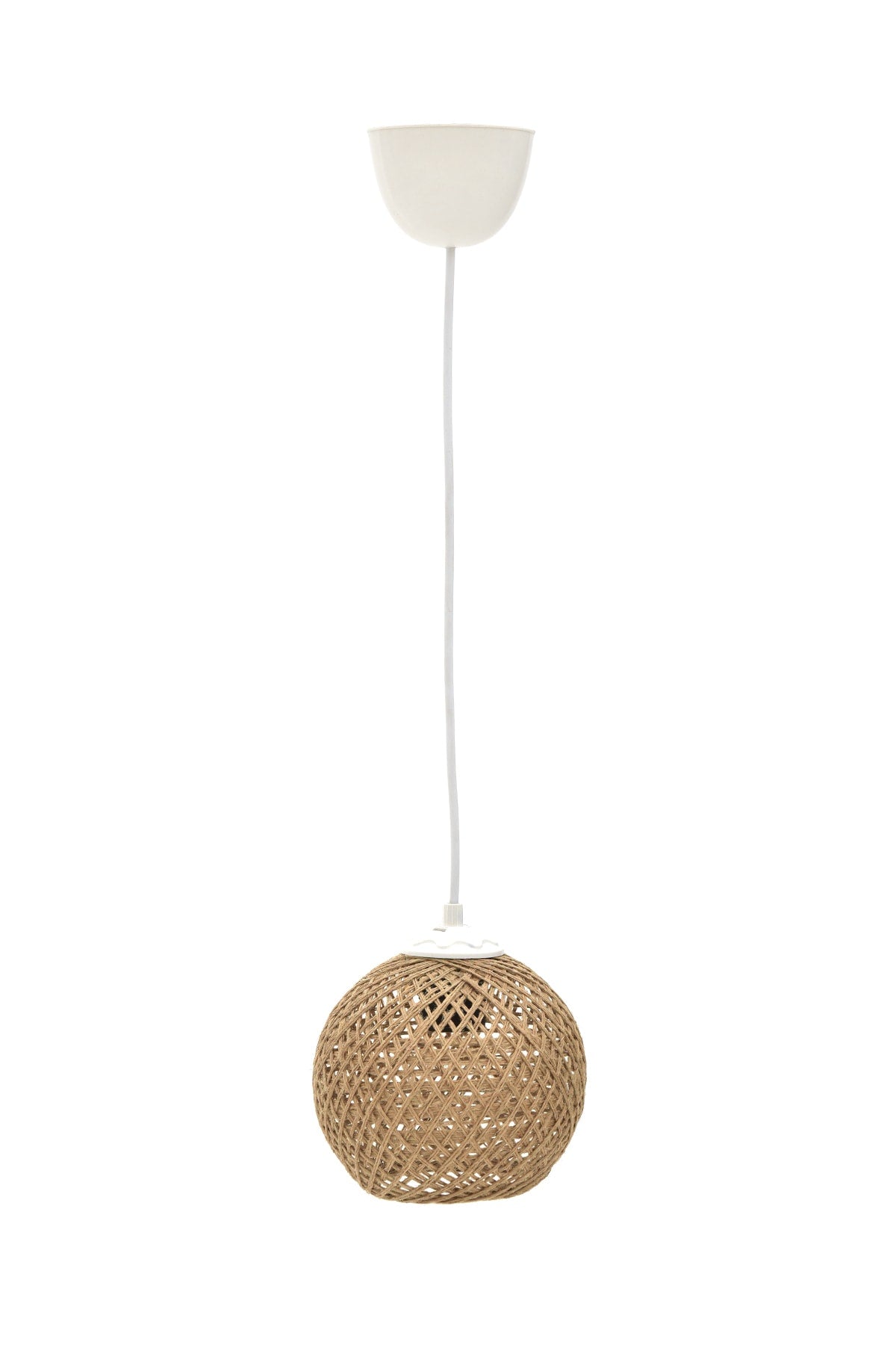 Balle Wicker Pendant Ball Chandelier (White Hanger Set)