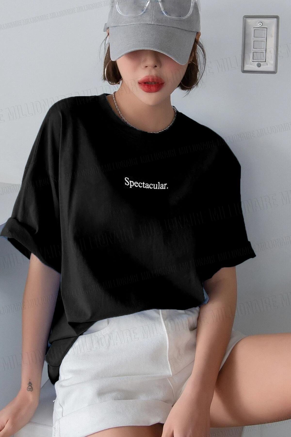 Spectacular Black Oversize Salas Boyfriend Women's T-shirt - Swordslife