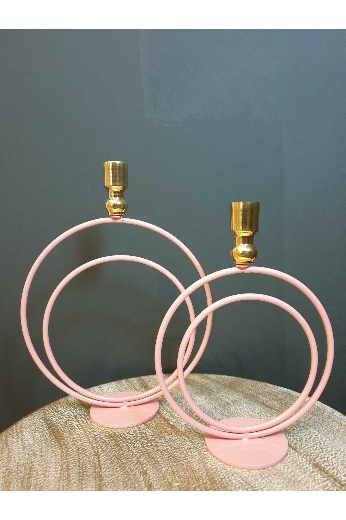 Alvina Powder Pink/gold Candlestick - Swordslife