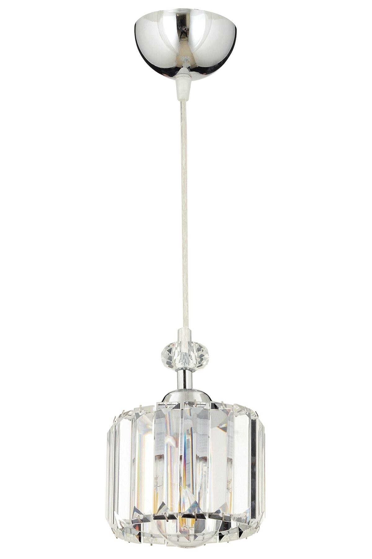 Saka Single Chrome Crystal, Stone Modern Design Kitchen Crystal Pendant Lamp Chandelier