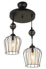 Parachute Pendant Lamp Set of 2 Black Modern Downward Facing Chandelier
