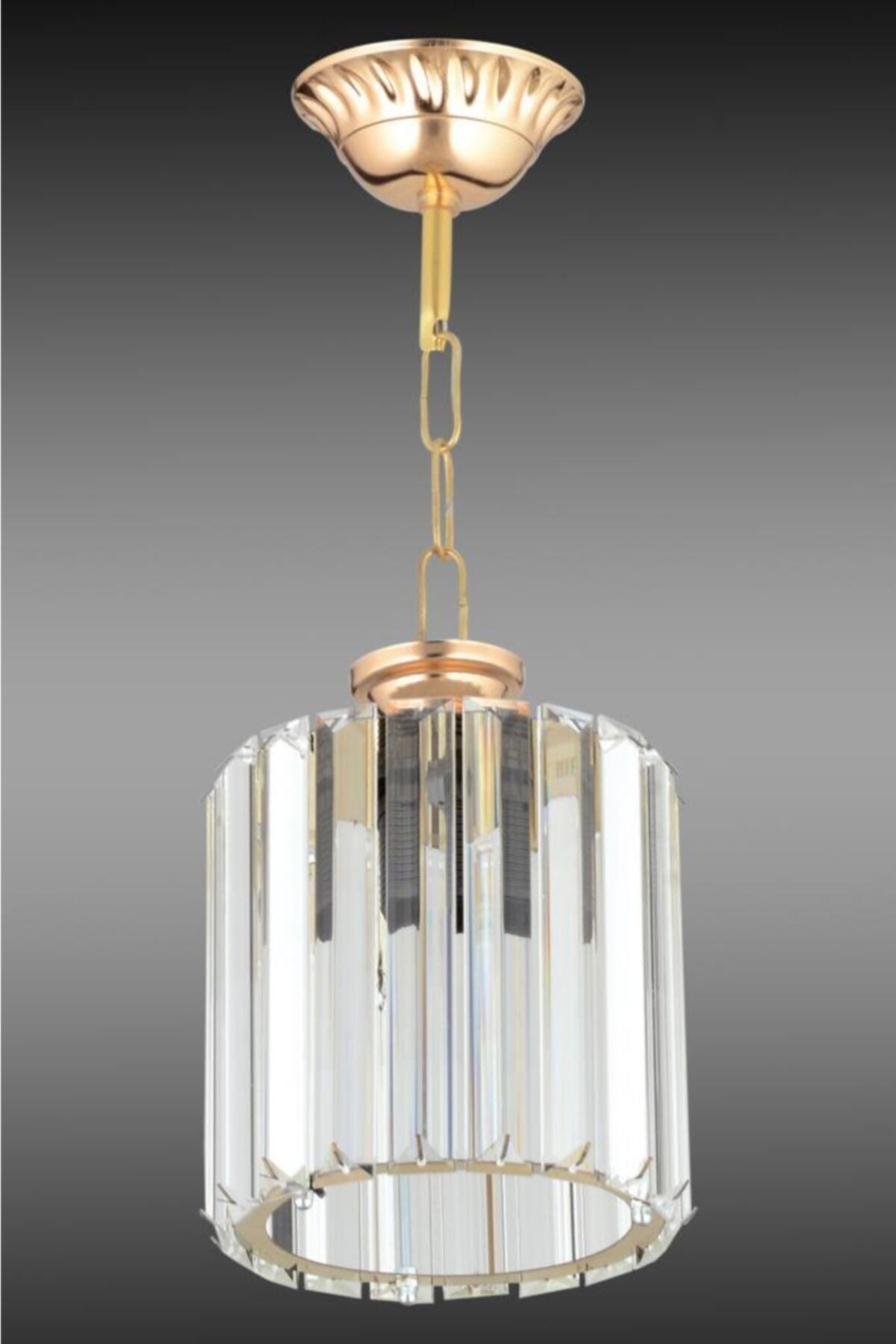 Lux Diamond Gold Medium Size Lux Crystal Stone Chandelier