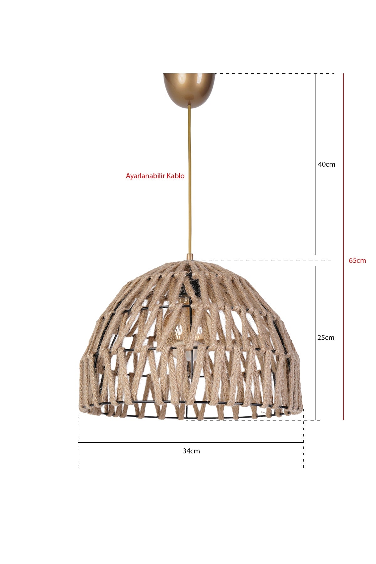 Ligament Jute Chandelier Hnmd-42