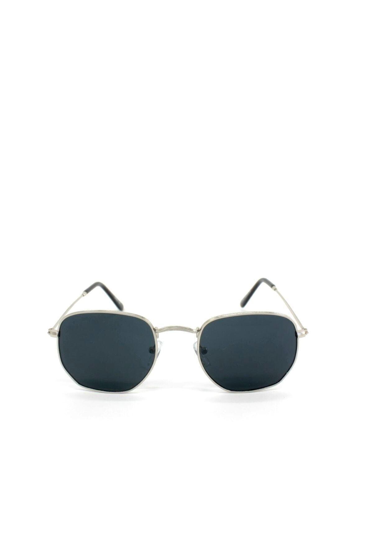 Unisex Class Pentagon Silver Sunglasses - Swordslife