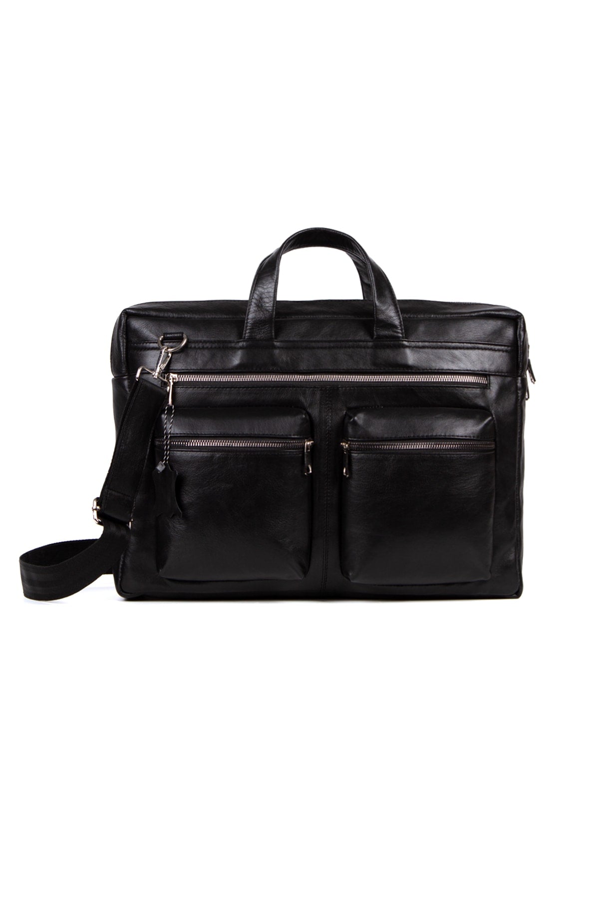 1st Class Genuine Leather Large Size Briefcase Laptop Bag Black (WIDTH: 38CM L:26CM)