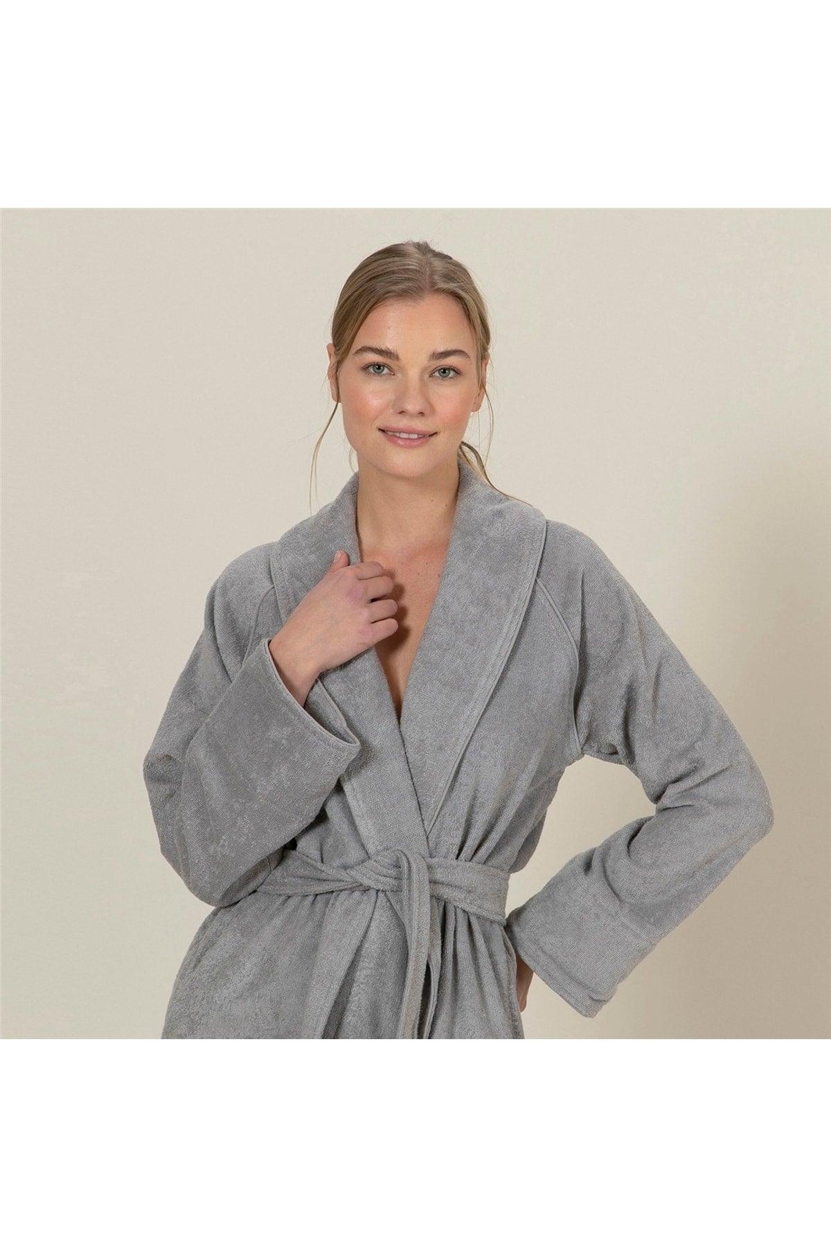 Solid Unisex Bathrobe Warm Gray - Swordslife