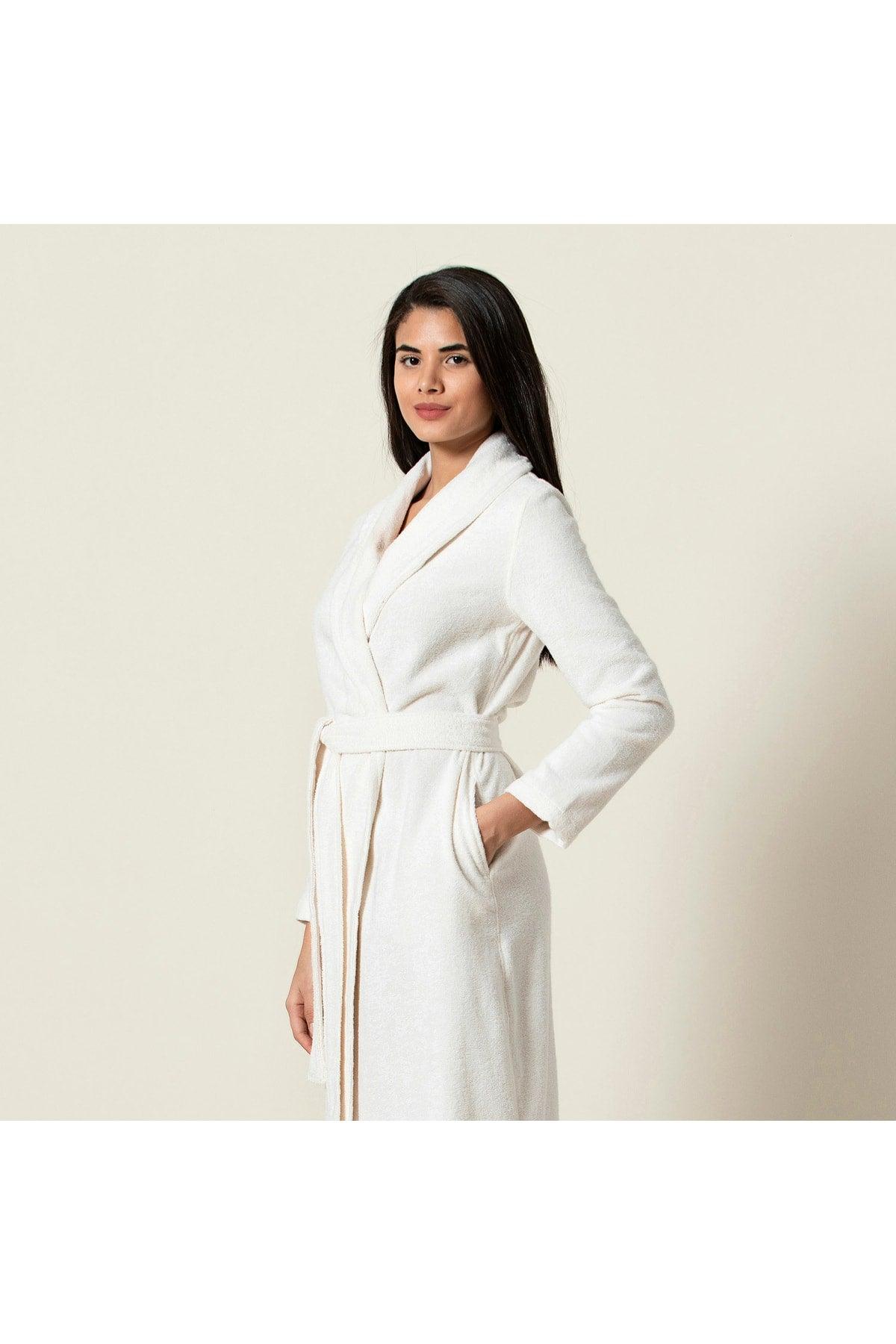 Kael Women's Bathrobe Ecru - Swordslife