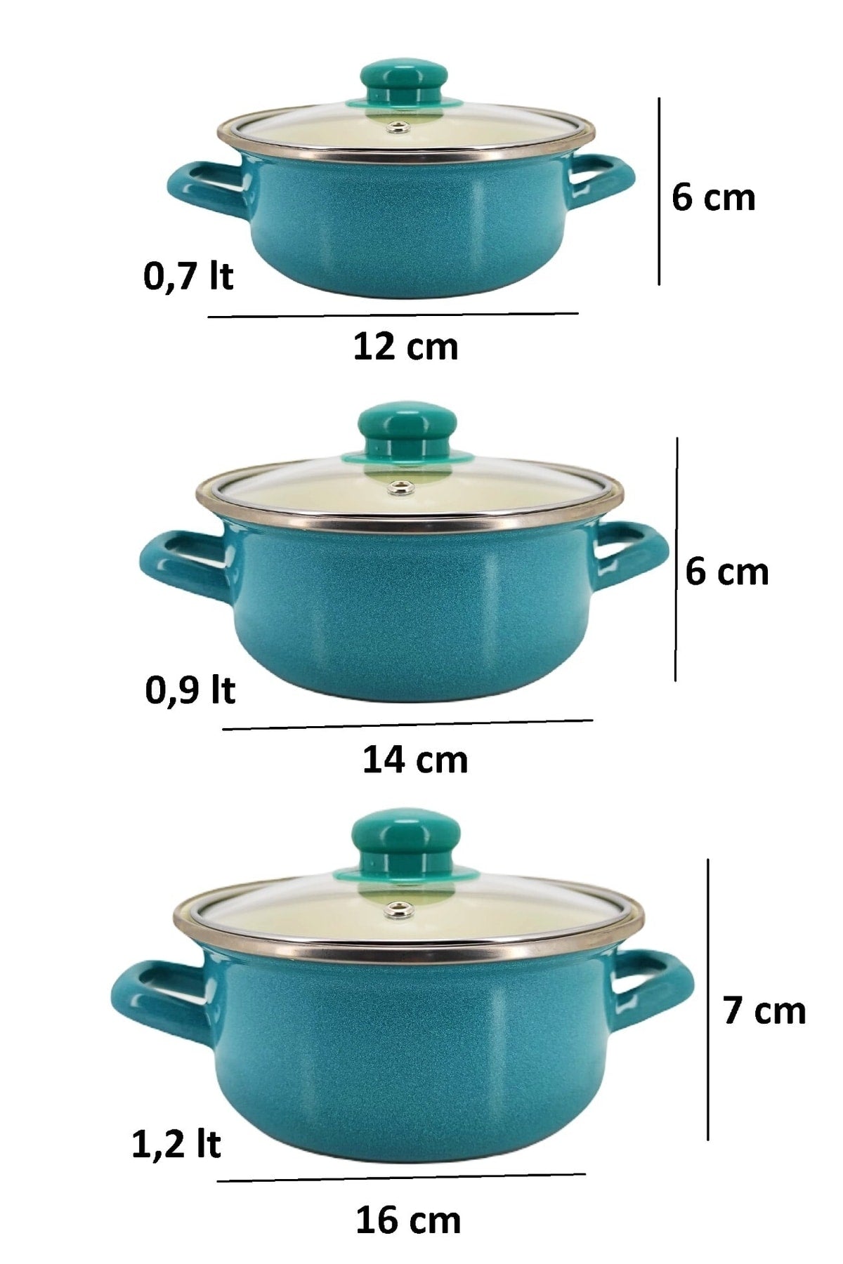 Mini Cookware Set Enamel 6 Pieces Storage Container Set