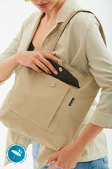 Beige U7 2-Compartment Large Volume Waterproof Fabric Women's Sports Daily Arm And Shoulder Bag B:35 E:35