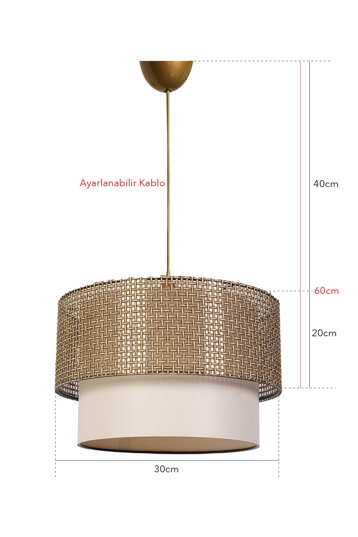 Desert Pendant Lamp Chandelier Wicker White