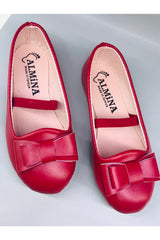 Shoes Girl Child Bowtie Detailed Red Flat Shoes