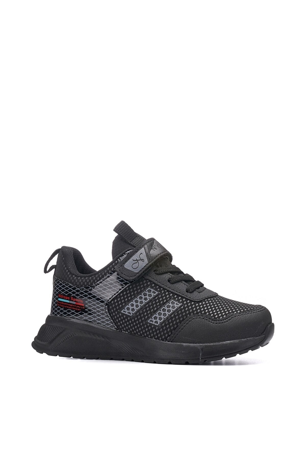 Orthopedic, Velcro, Black and Smoked Color Kids Sports Shoes