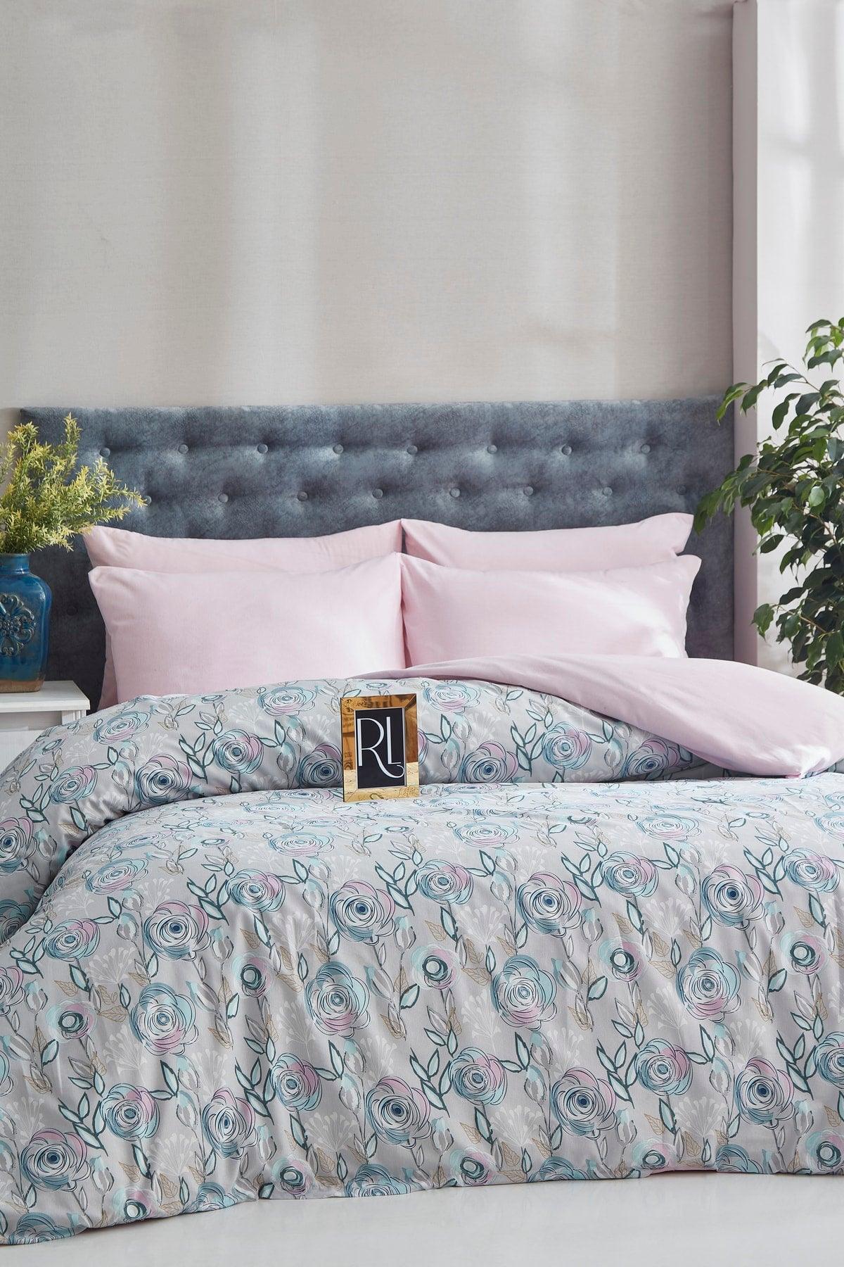 Rose Garden Powder Pink Cotton Single Duvet Cover Set - Swordslife